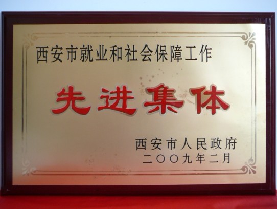 2009年2月，被西安市政府評為西安市就業(yè)和社會保障工作先進(jìn)集體